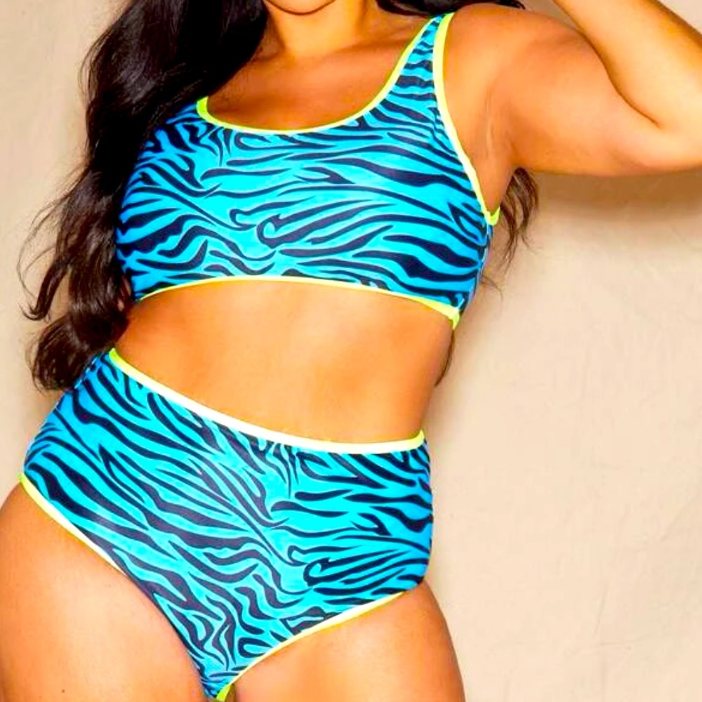 Zebra Print High Waist Bikini